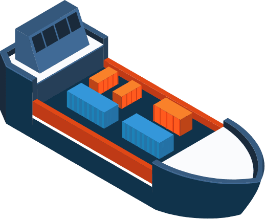Illustrazione nave cargo container
